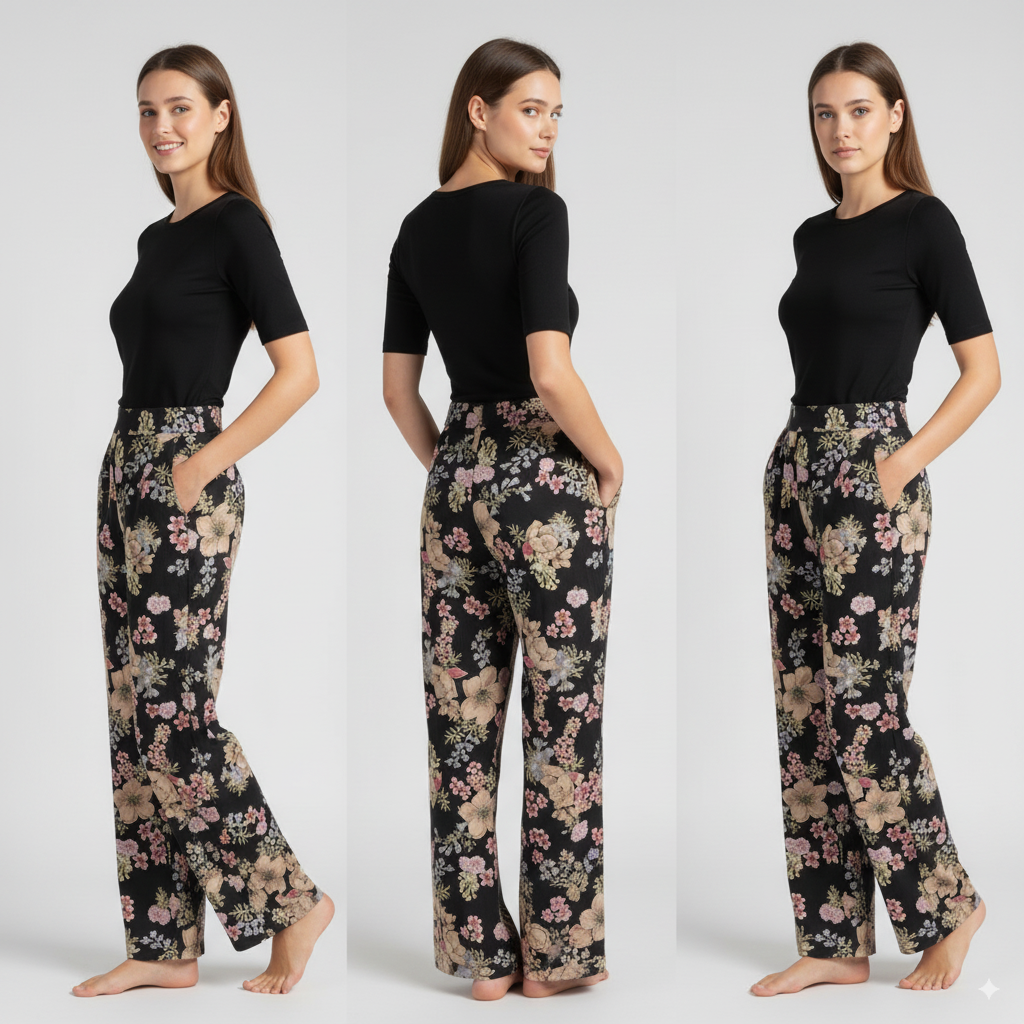 Boho Style Loose Fit Printed Palazzo Pants