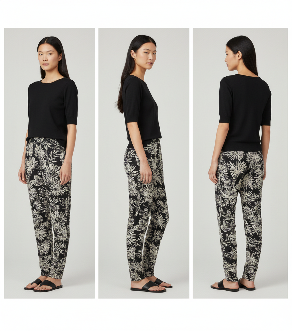 Tropical Floral Pattern Trousers