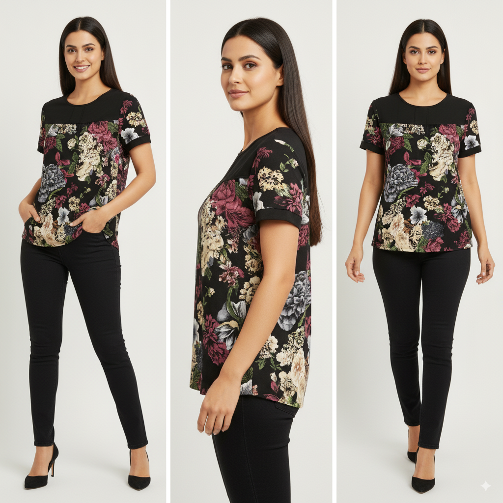 Bohemian Floral Tunic Top